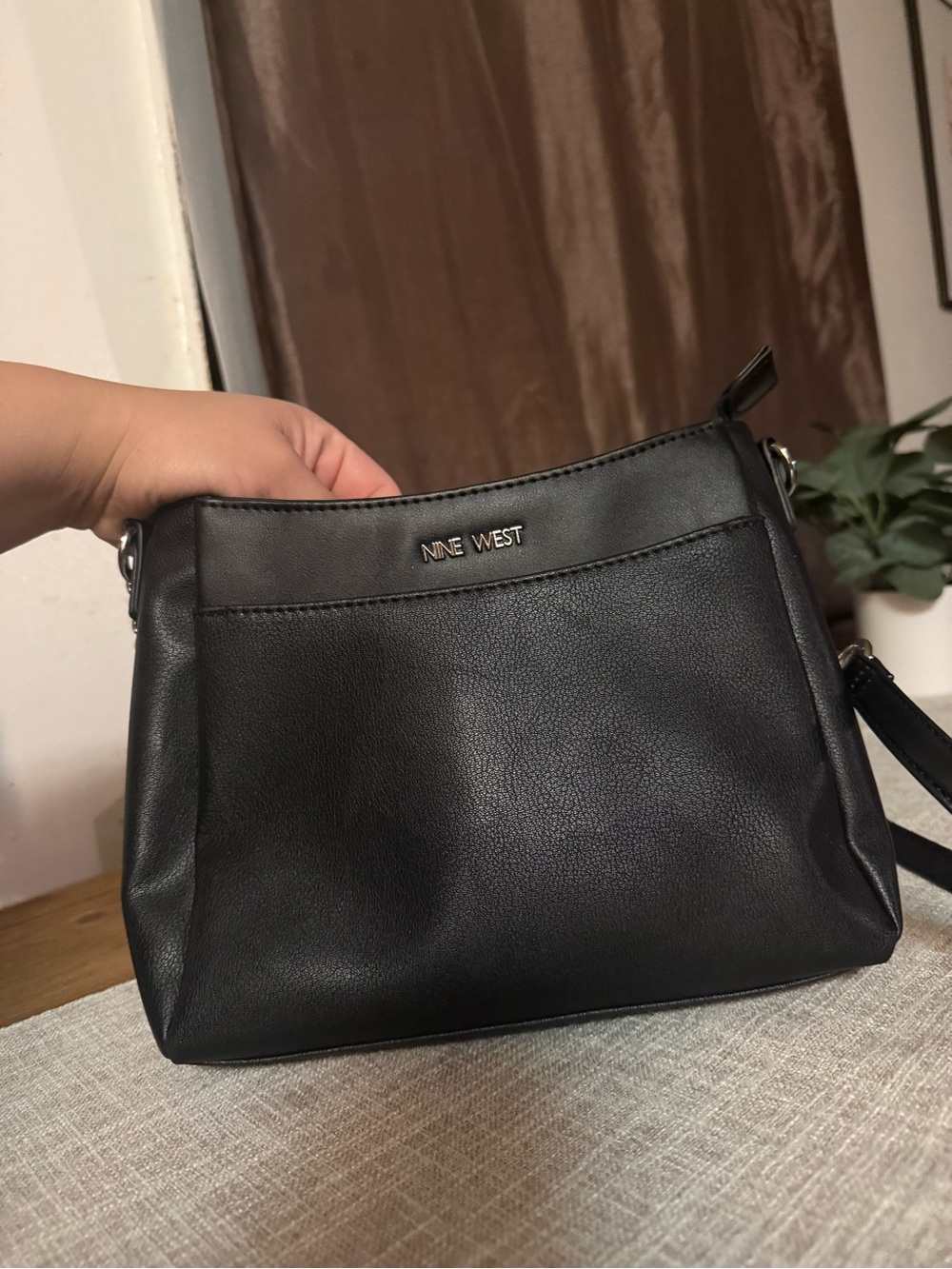 Nine West Black Faux Leather Crossbody Bag